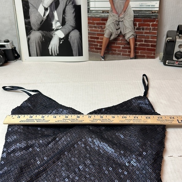 Sequin tank camisole top with mesh back - Picture 7 of 11